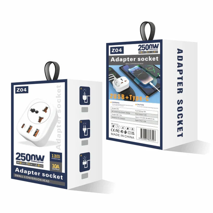 Universal Converter Plug with USB & Type-C