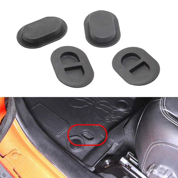 For Jeep Wrangler JL 2018-2020 4 in 1 Car Floor Mat Drain Hole Rubber