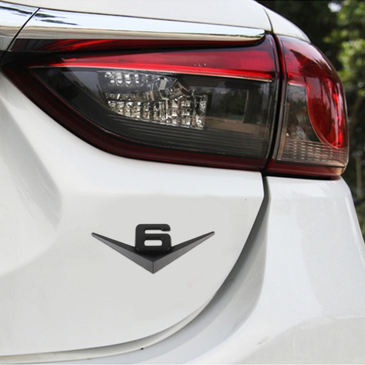 Car Number 6 Personalized Aluminum Alloy Decorative Stickers