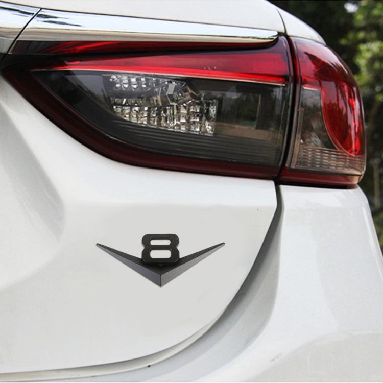 Car Number 8 Personalized Aluminum Alloy Decorative Stickers