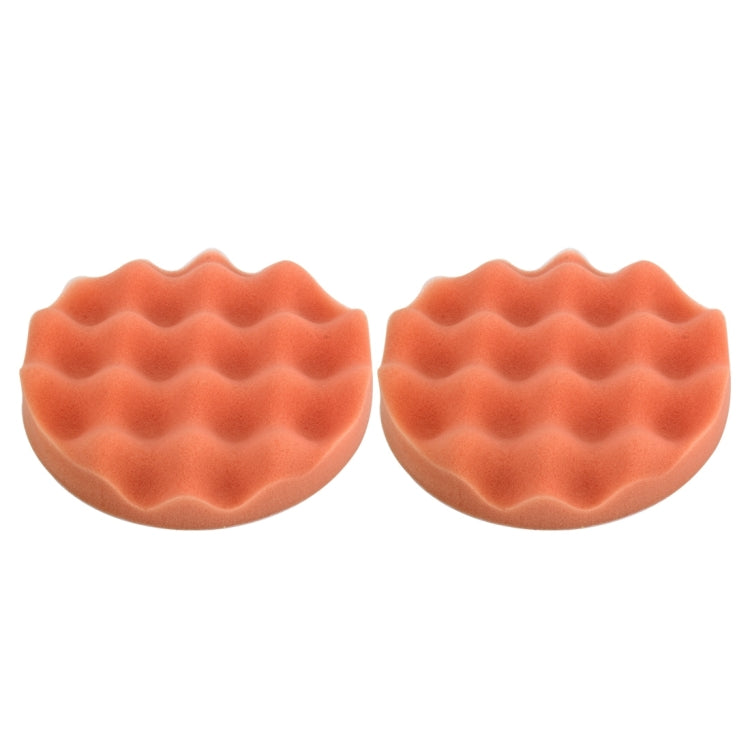 2 PCS Car Wax Sponge Round and Wavy Shape Sponge High-density Waxing S ...