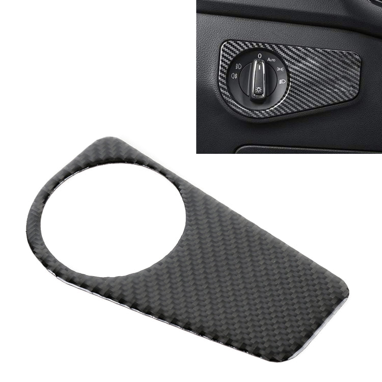 Car Carbon Fiber Headlight Switch Panel Decorative Sticker for
