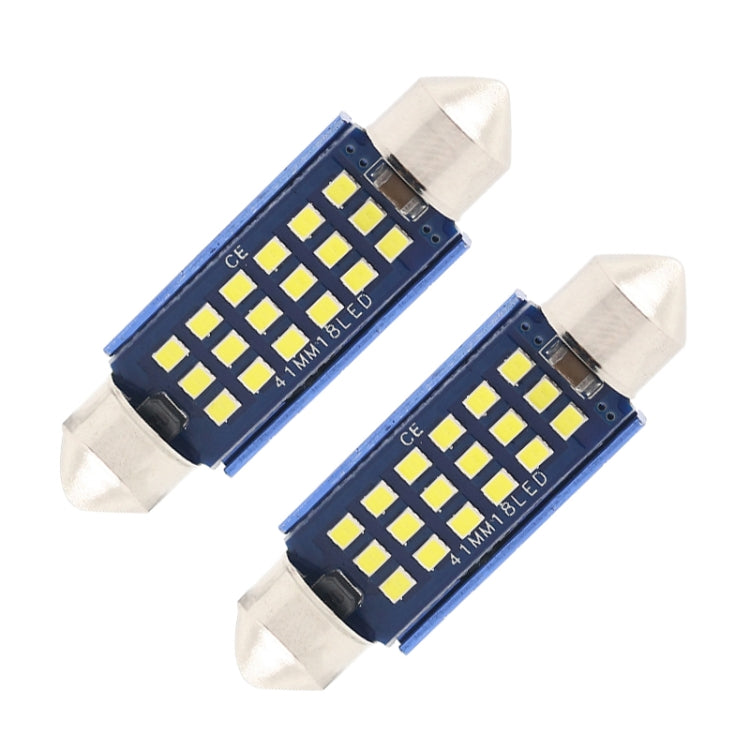 2pcs 41mm DC12-24V / 1W / 6000K / 60LM 18LEDs SMD Car Reading Lamp