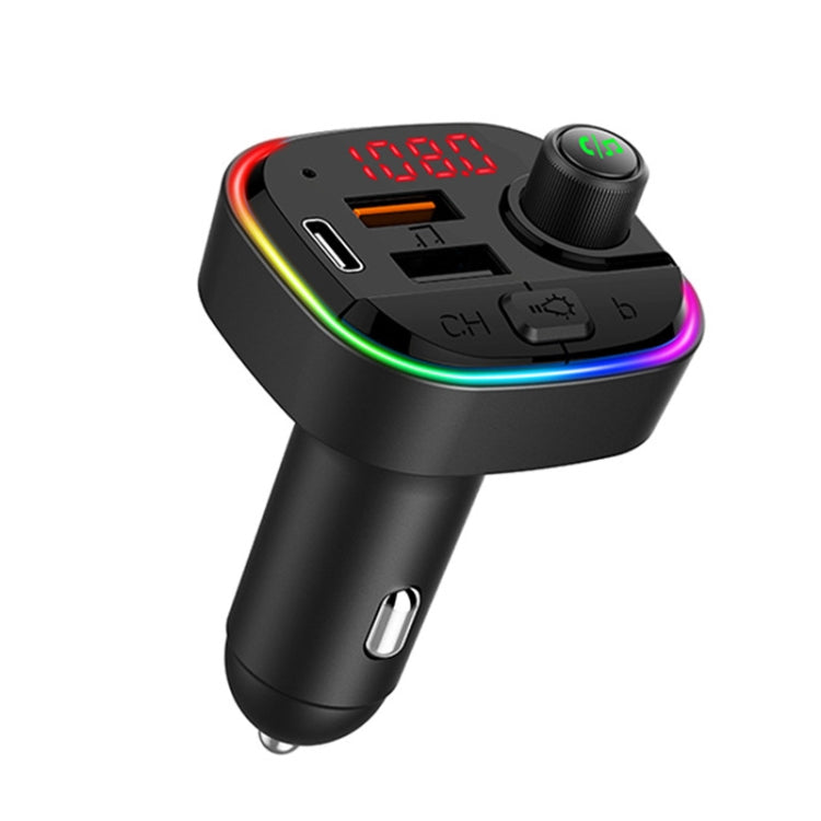 C13 Multifunctional Car Dual USB PD Fast Charger Bluetooth FM