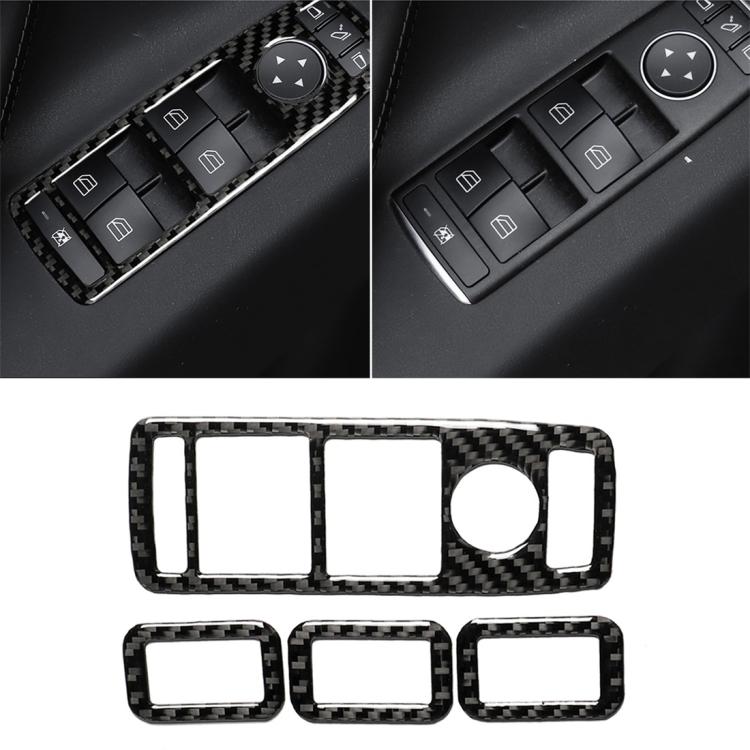 4 PCS Carbon Fiber Car Window Lift Panel Decorative Sticker for Tesla