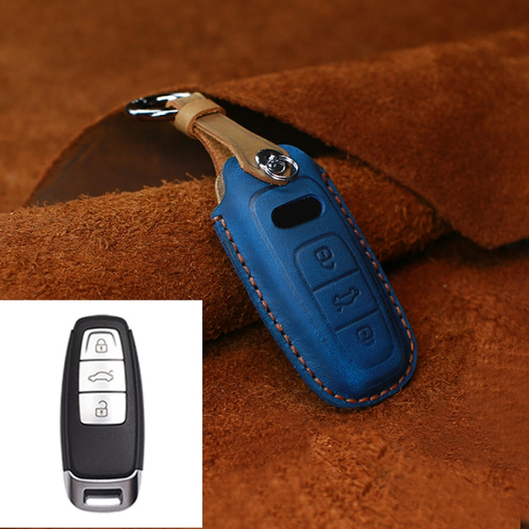 For Audi Series Car Cowhide Leather Key Protective Cover Key Case