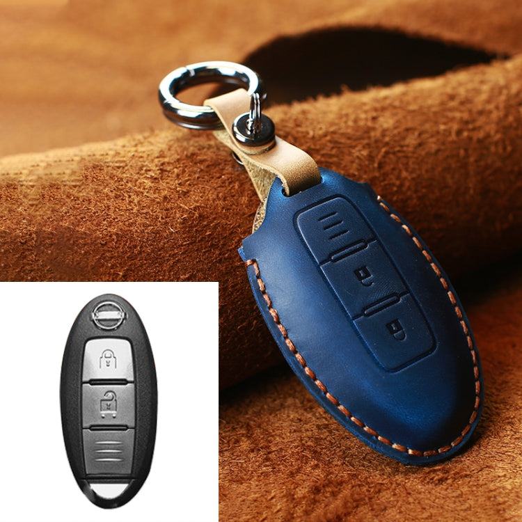 For Nissan Car Cowhide Leather Key Protective Cover Key Case