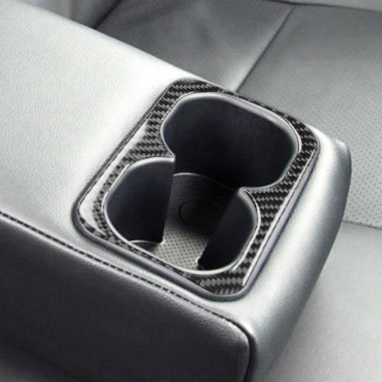 Car Carbon Fiber Rear Center Armrest Cup Holder Decorative Sticker for ...