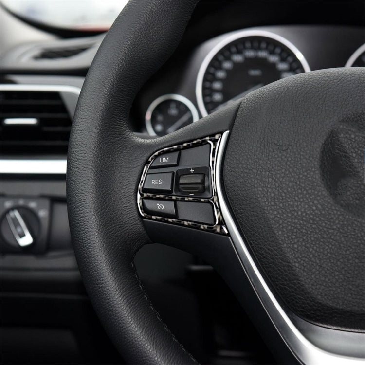 Carbon Fiber Car Steering Wheel Key Frame Decorative Sticker for BMW