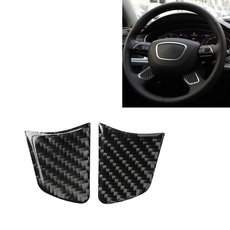 Car Carbon Fiber Steering Wheel Button Decorative Sticker for Audi A6