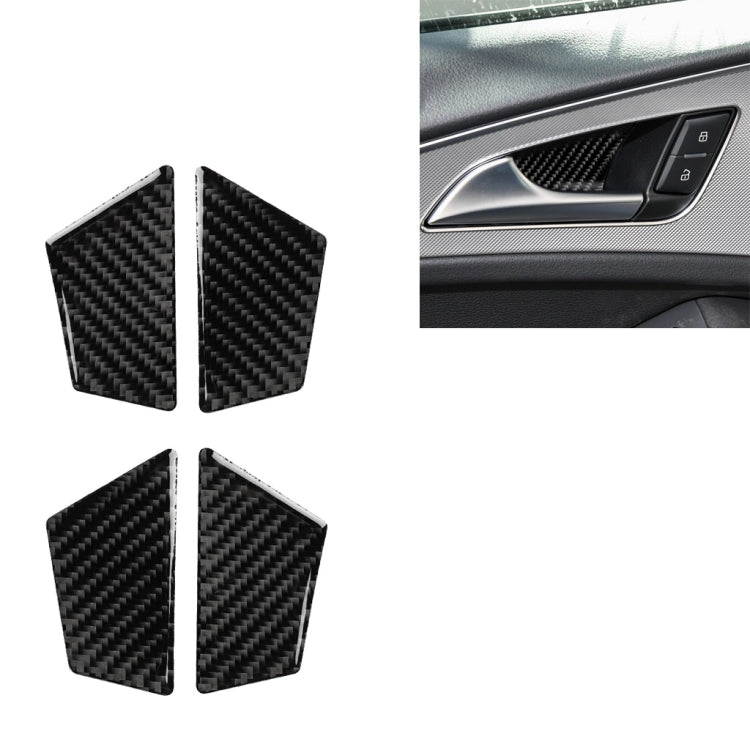 Car Carbon Fiber Inner Door Bowl Decorative Sticker for Audi A6 S6 C7