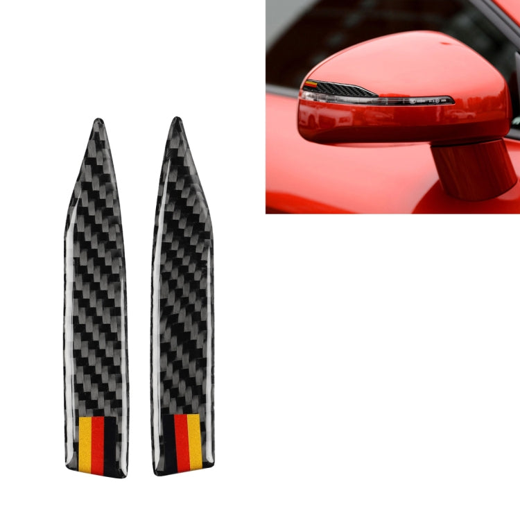 Car Carbon Fiber German Flag Pattern Rearview Mirror Anti-collision