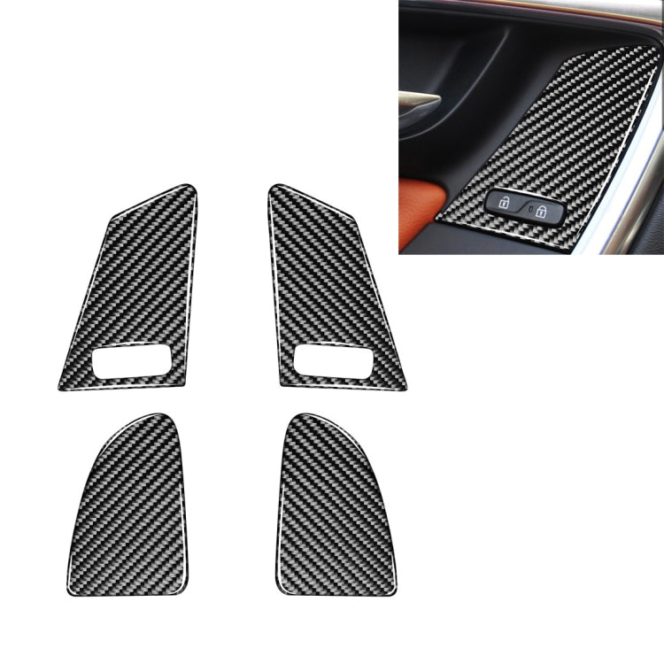 4 PCS Car Carbon Fiber Window Lifting Button Decorative Stickers for