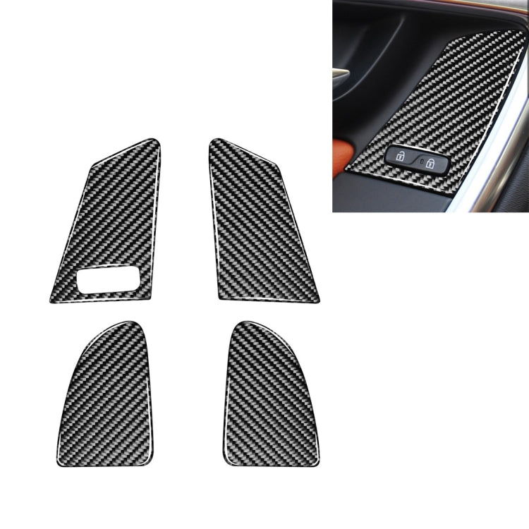 4 PCS Car Carbon Fiber Window Lifting Button Decorative Stickers for