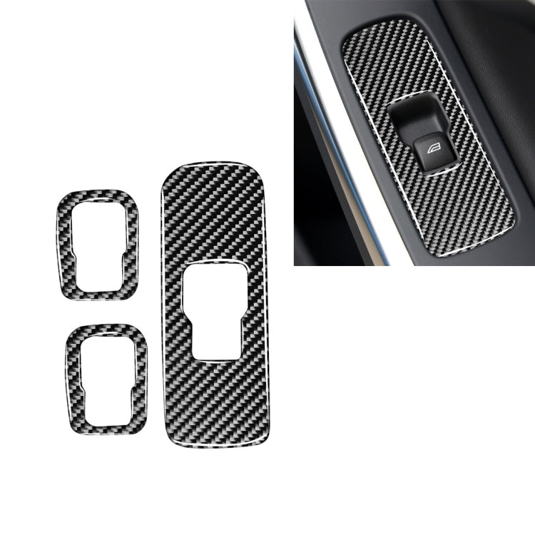 3 PCS Car Carbon Fiber Window Lifting Button Decorative Stickers for