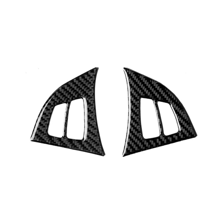 2 in 1 Car Carbon Fiber Solid Color Steering Wheel Buttons Decorative