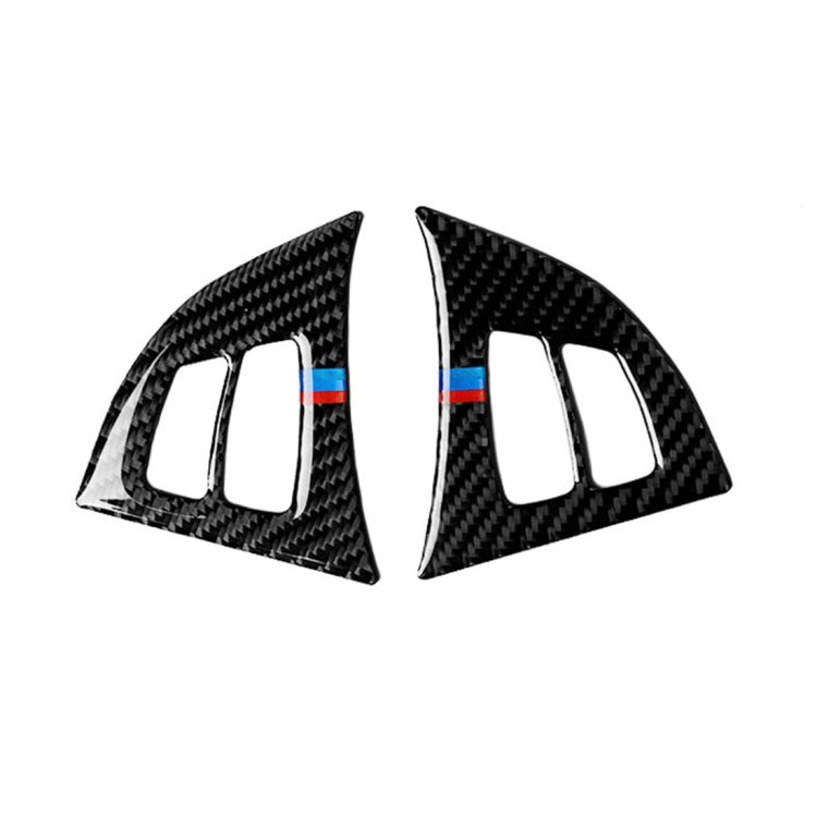 2 in 1 Car Carbon Fiber Tricolor Steering Wheel Buttons Decorative