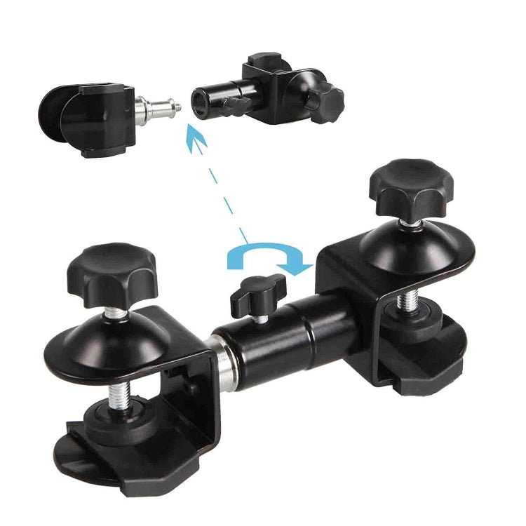 C-Type 2 in 1 Camera Umbrella Holder Clip Clamp Bracket Support for Tripod Light Stand Outdoor Photography, Umbrella Holder + Light Stand