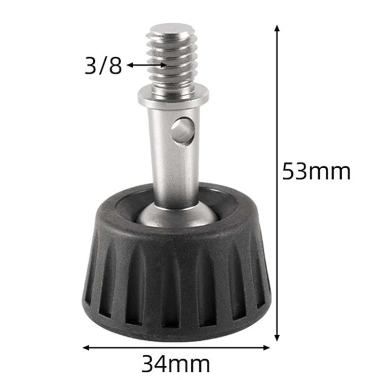 BEXIN GSF34-S Tripod 3/8 inch Stainless Steel Foot Spikes Plastic Foot Pad, GSF34-S