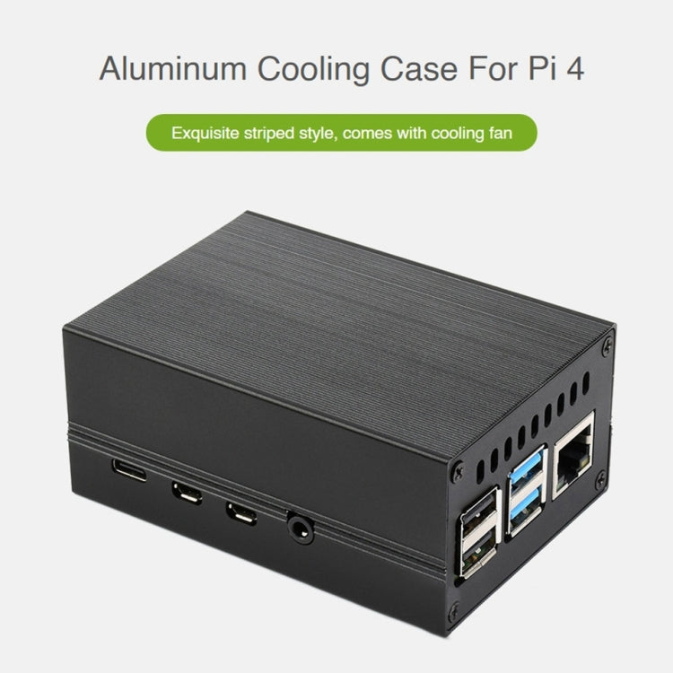 Waveshare Stripe Aluminum Cooling Case for Raspberry Pi 4, Built-In Ac ...