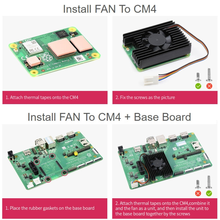 Waveshare Dedicated All-in-One 3007 Cooling Fan for Raspberry Pi CM4 ...