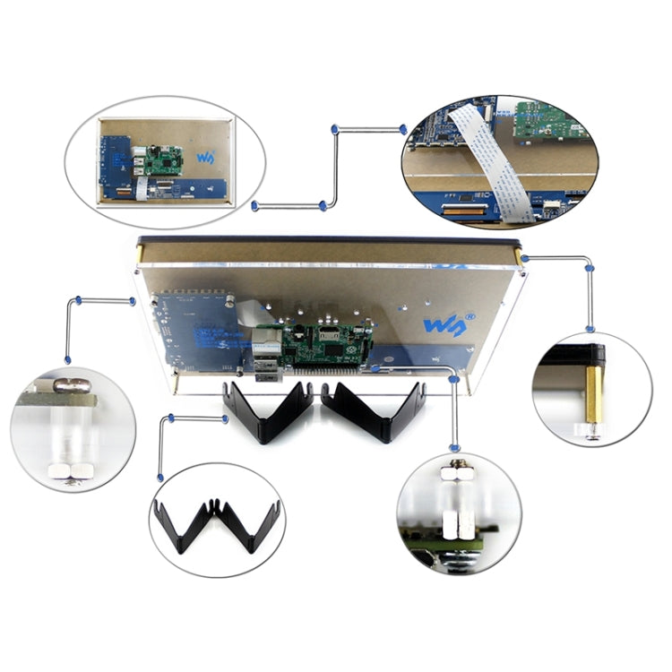 WAVESHARE 10.1inch Resistive Touch Screen LCD, HDMI interface with Cas ...