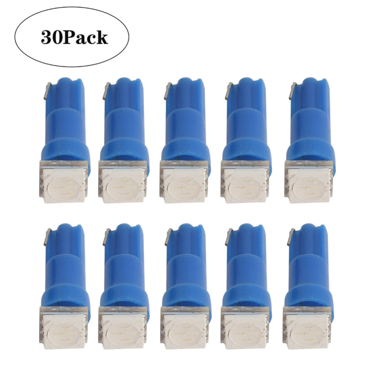 30 PCS T5 1LED SMD-5050 Car Modification LED Indicator Light Blue