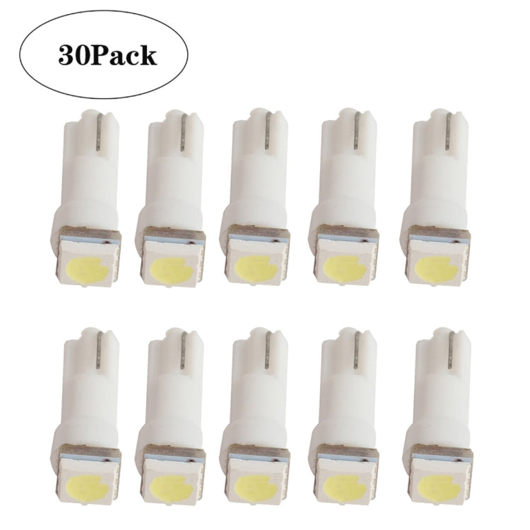 30 PCS T5 1LED SMD-5050 Car Modification LED Indicator Light White