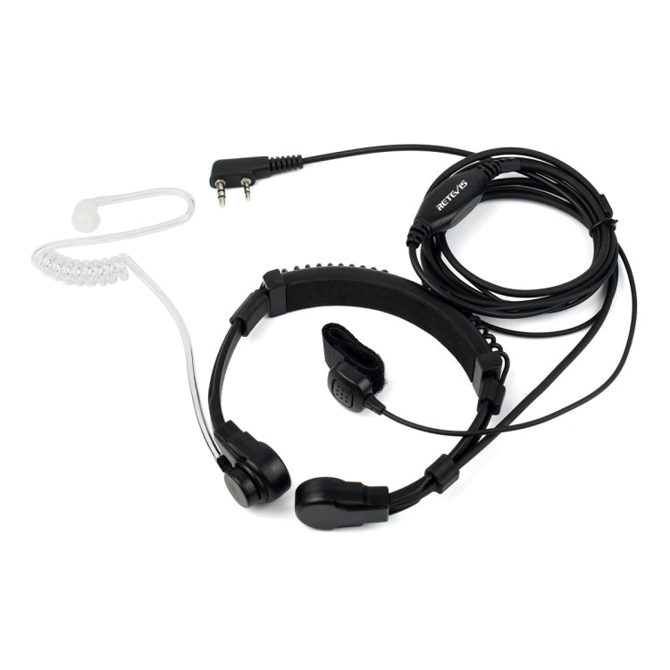 RETEVIS K-001 2 Pin Retractable Throat Covert Acoustic Tube Earphone M ...