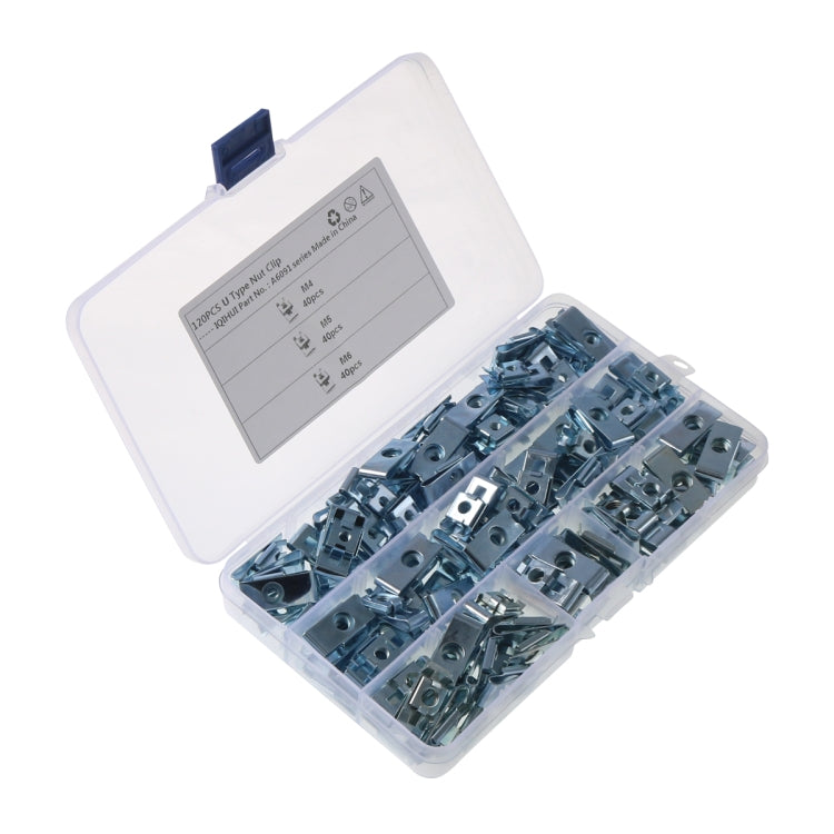 120 PCS Car M4/M5/M6 Fastener Clips Base U-shaped Clip... – Bulky Mart