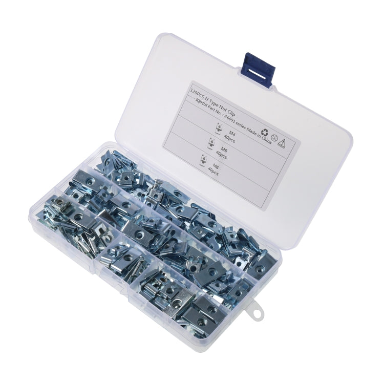 120 PCS Car M4/M5/M6 Fastener Clips Base U-shaped Clip... – Bulky Mart