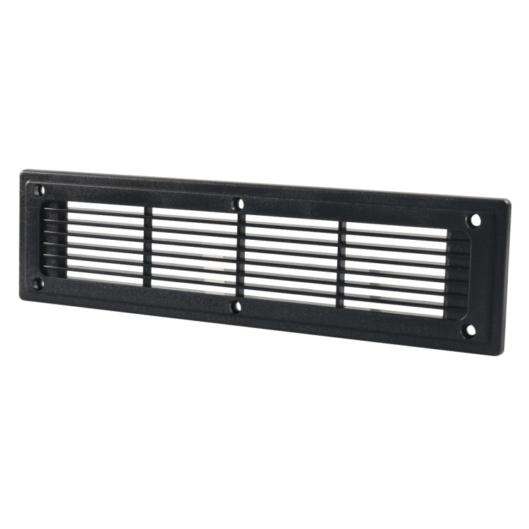 A6792 300x80mm Black Straight Louvered Ventilation Plastic Venting