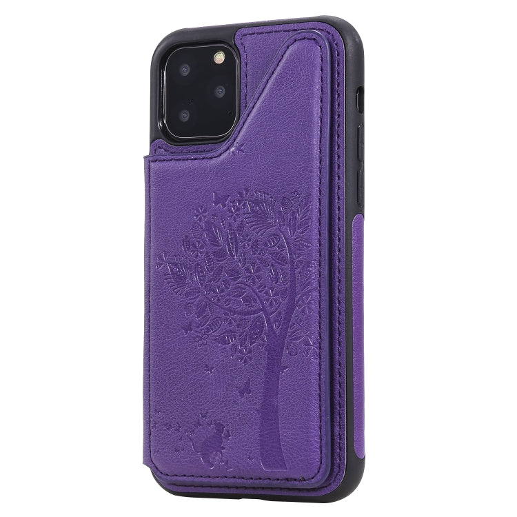 Cat Tree Embossing Pattern Shockproof Protective Case with Card Slots & Photo Frame & Holder, For Galaxy S10, For iPhone 11 Pro, For iPhone 11 Pro Max, For Galaxy S10+