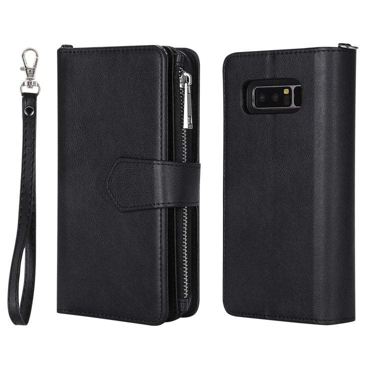 2 in 1 Solid Color Zipper Shockproof Protective Case with Card Slots & Bracket & Photo Holder & Wallet Function, For Galaxy Note 8, For Galaxy Note9, For Galaxy S8 Plus, For Galaxy S8