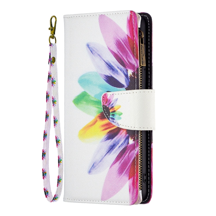 Colored Drawing Pattern Zipper Leather Phone Case, For Xiaomi Redmi Note 12 4G Global, For Nokia G22, For Samsung Galaxy A24 4G