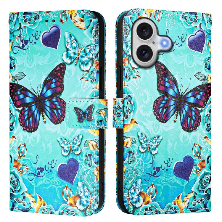 Colored Drawing Pattern Plain Weave Leather Phone Case, For iPhone 17, For iPhone Air, For iPhone 15 Pro Max