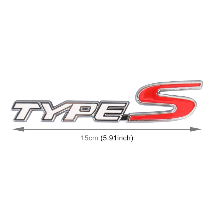 Car TYPE-S Personalized Aluminum Alloy Decorative Stickers, 15x3x0.4cm
