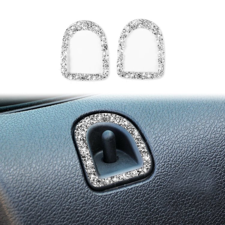 2pcs Car Door Lock Frame Diamond Decoration Sticker