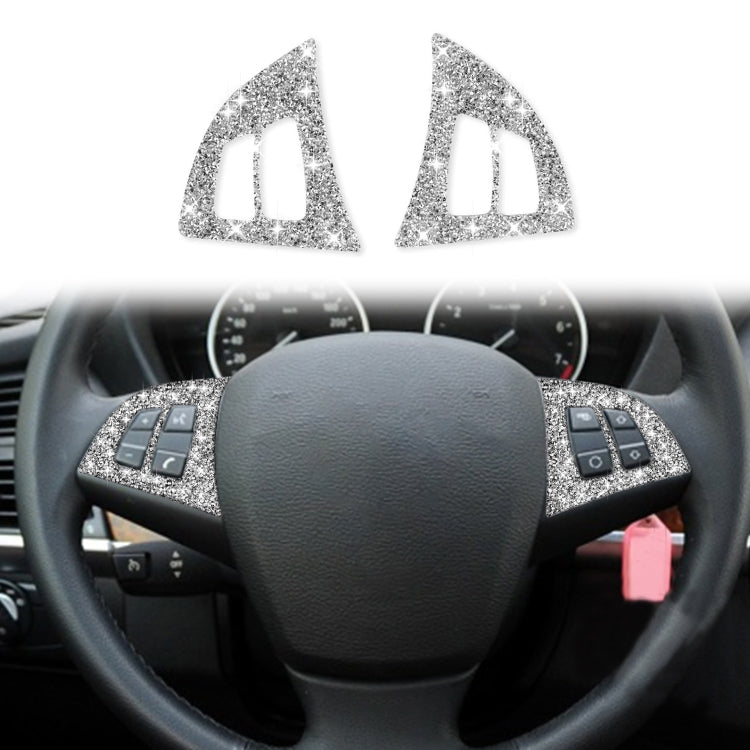 For BMW X5 E70 2008-2013 2pcs Car Steering Wheel Buttons Diamond
