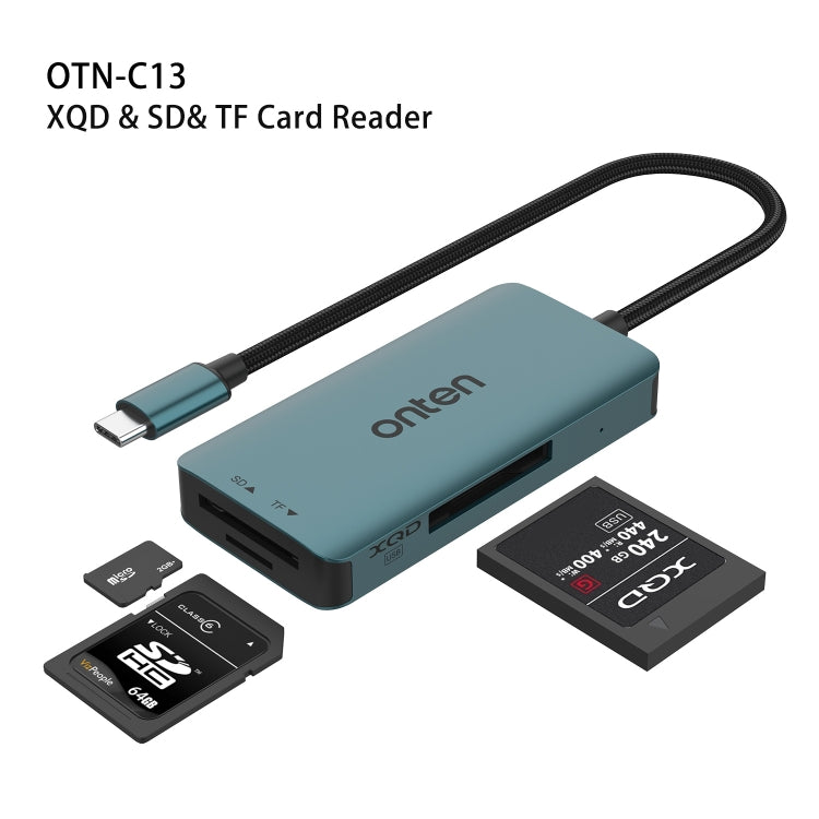 Onten C13 3 in 1 USB-C / Type-C to XQD & SD & TF Card Reader – Bulky Mart