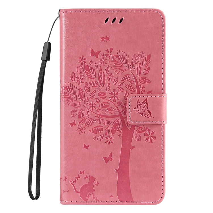 Tree & Cat Embossed Pattern Flip Leather Phone Case, For Redmi 14C 4G Global