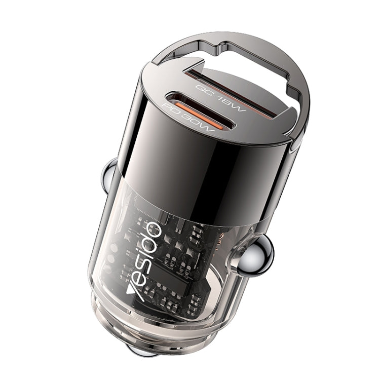 Yesido Y68 PD30W Type-C + QC18W USB Zinc Alloy Mini Car Charger
