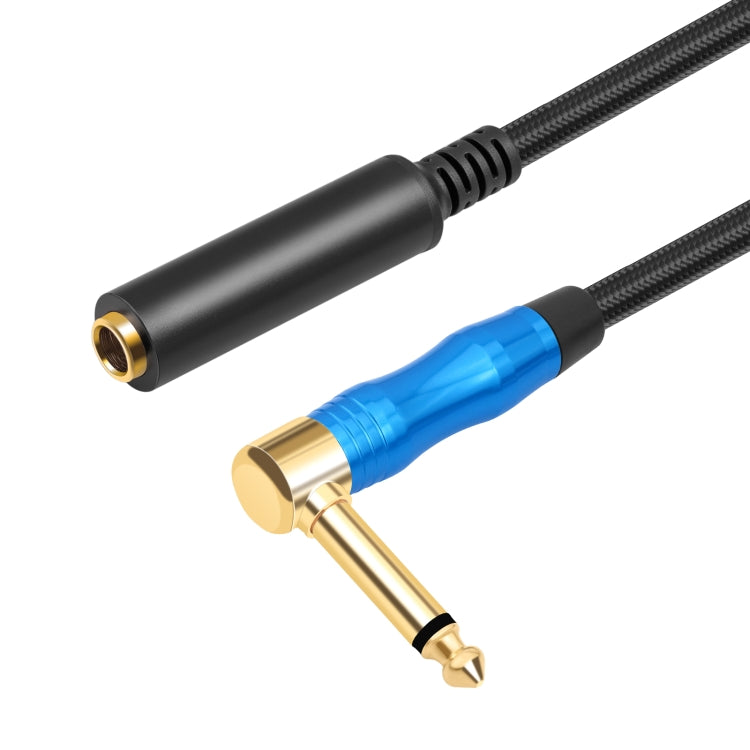 6.35mm 1/4 TRS Male Mono Elbow to Female Electric Guitar Audio Cable