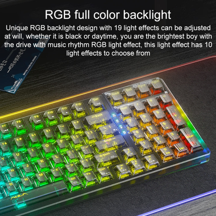 AULA F98 Pro 99 Keys Wired/2.4G/Bluetooth Three Model RGB Mechanical K ...