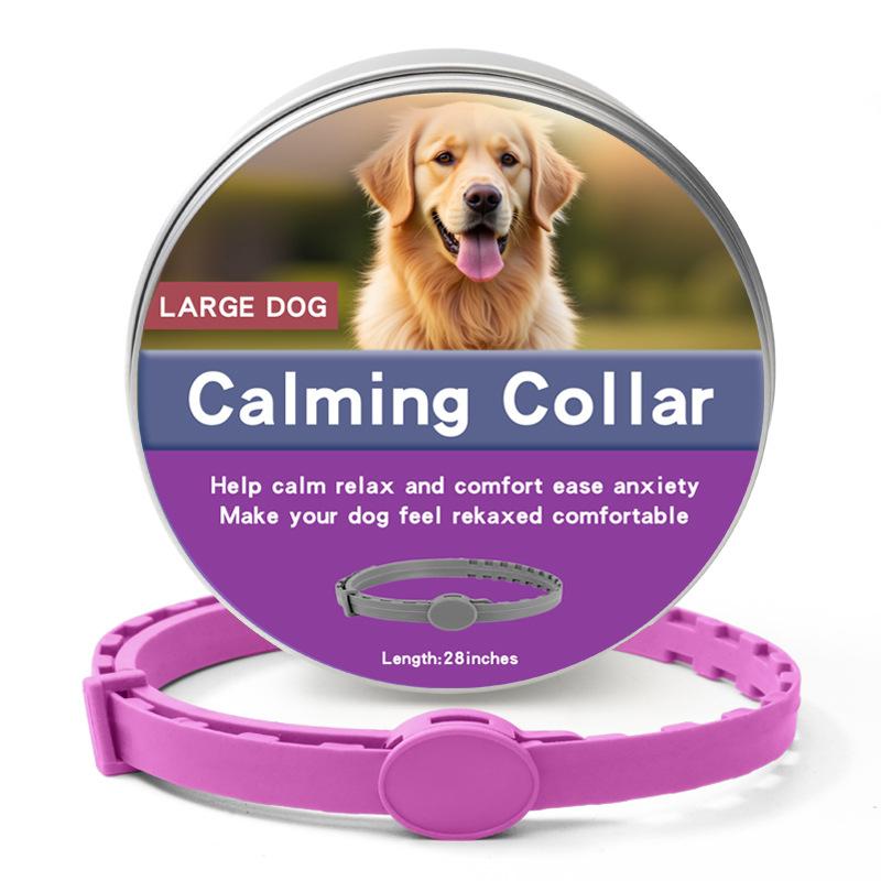 Pet Deworming Calming Collar Fleas Ticks Removing, Aluminum Box Packing, Model:72cm For Large Dog(Purple)