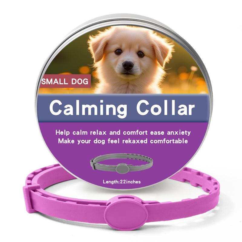 Pet Deworming Calming Collar Fleas Ticks Removing, Aluminum Box Packing, Model:56cm For Puppy(Purple)