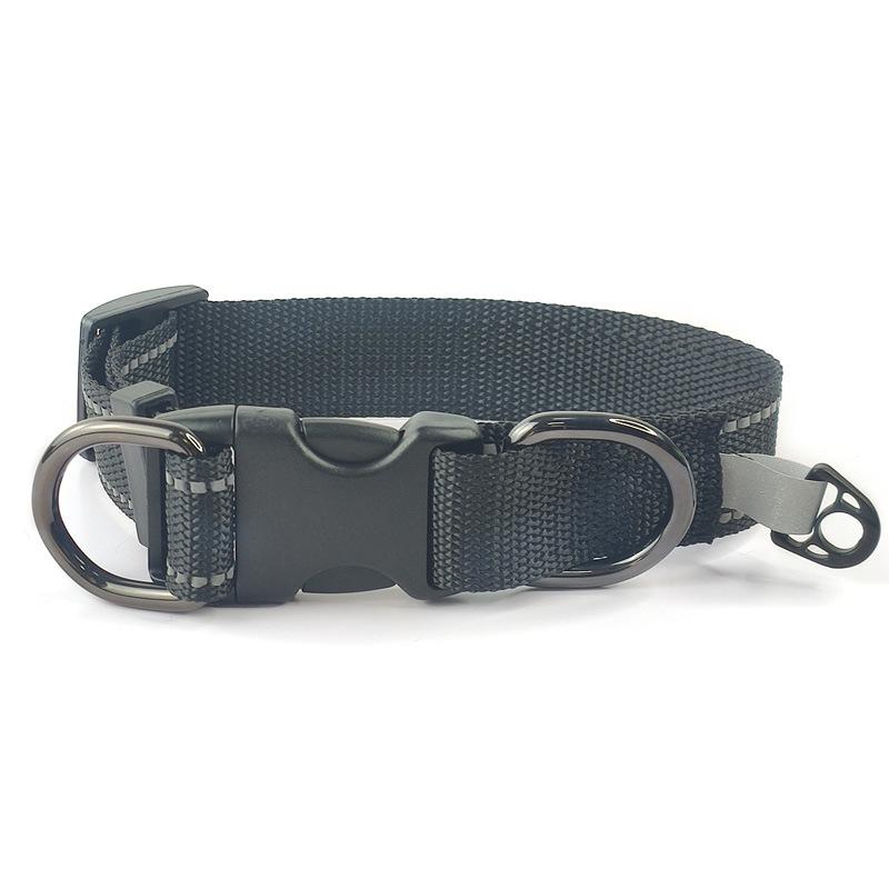 Pet Reflective Collar Nylon Black Buckle, Size:S(Black)