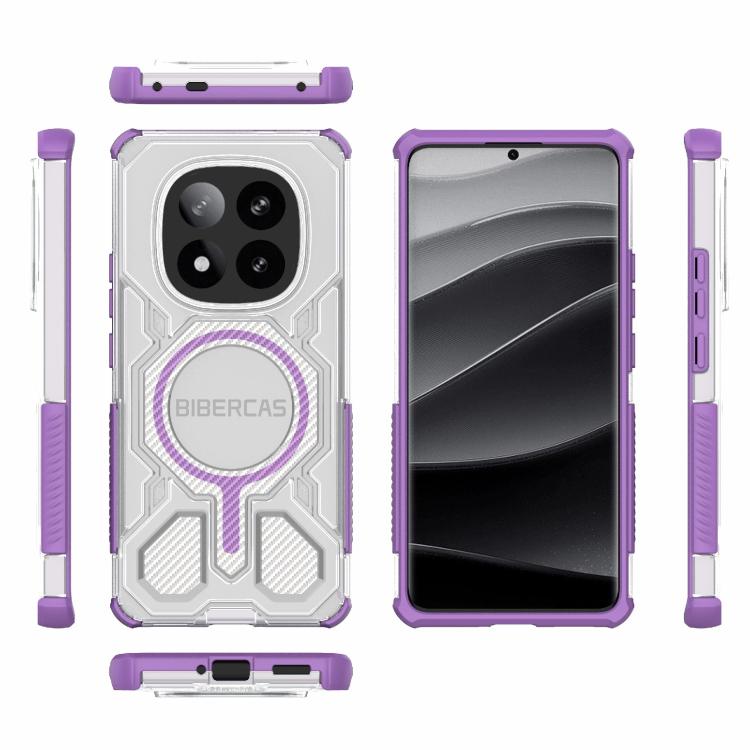 BIBERCAS Transparent Color Series MagSafe Air Bag Shockproof Phone Case, For Redmi Note 14 Pro+ 5G, For Redmi Note 14 Pro 5G, For Redmi K70E, For Redmi K70