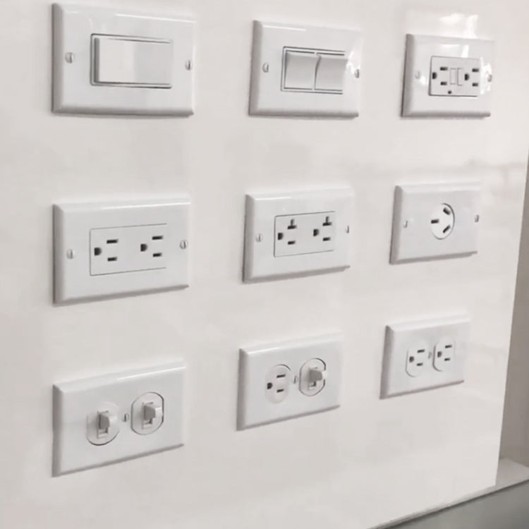 PC Double-connection Power Socket Switch with USB, US Plug, Square Whi ...