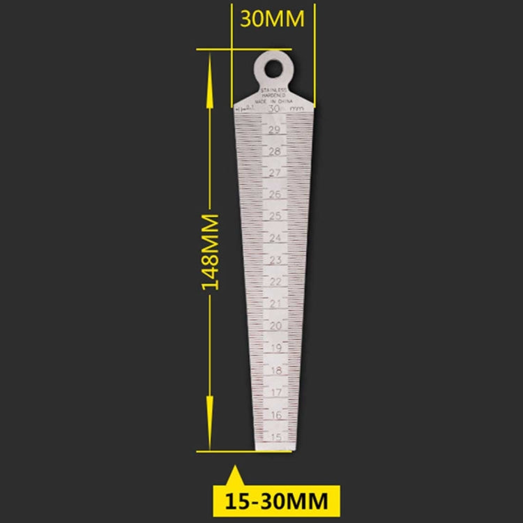 Wedge Wire Scale Ruler Wedge Feeler Gap 15-30mm Stainless Steel Ruler Inspection Taper Gauge ...